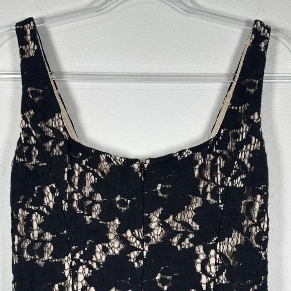 Maggy London Black Nude Floral Lace Fit & Flare Mini Dress Women’s 6 - Picture 7 of 8